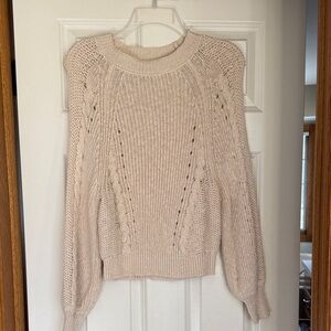 American Eagle Outfitters Women's Beige Knit Sweater